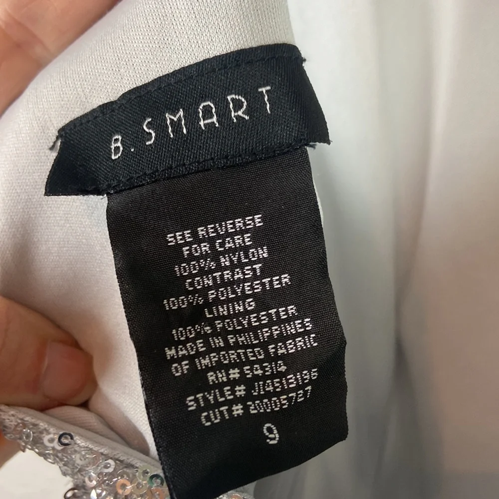 NWT B. Smart Silver sequin dress junior 9 - Picture 8 of 8